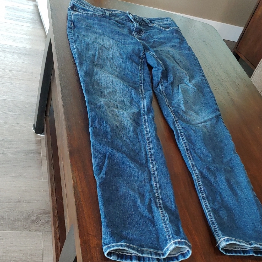 Maurices Blue Straight Leg Denim with Natural Fading